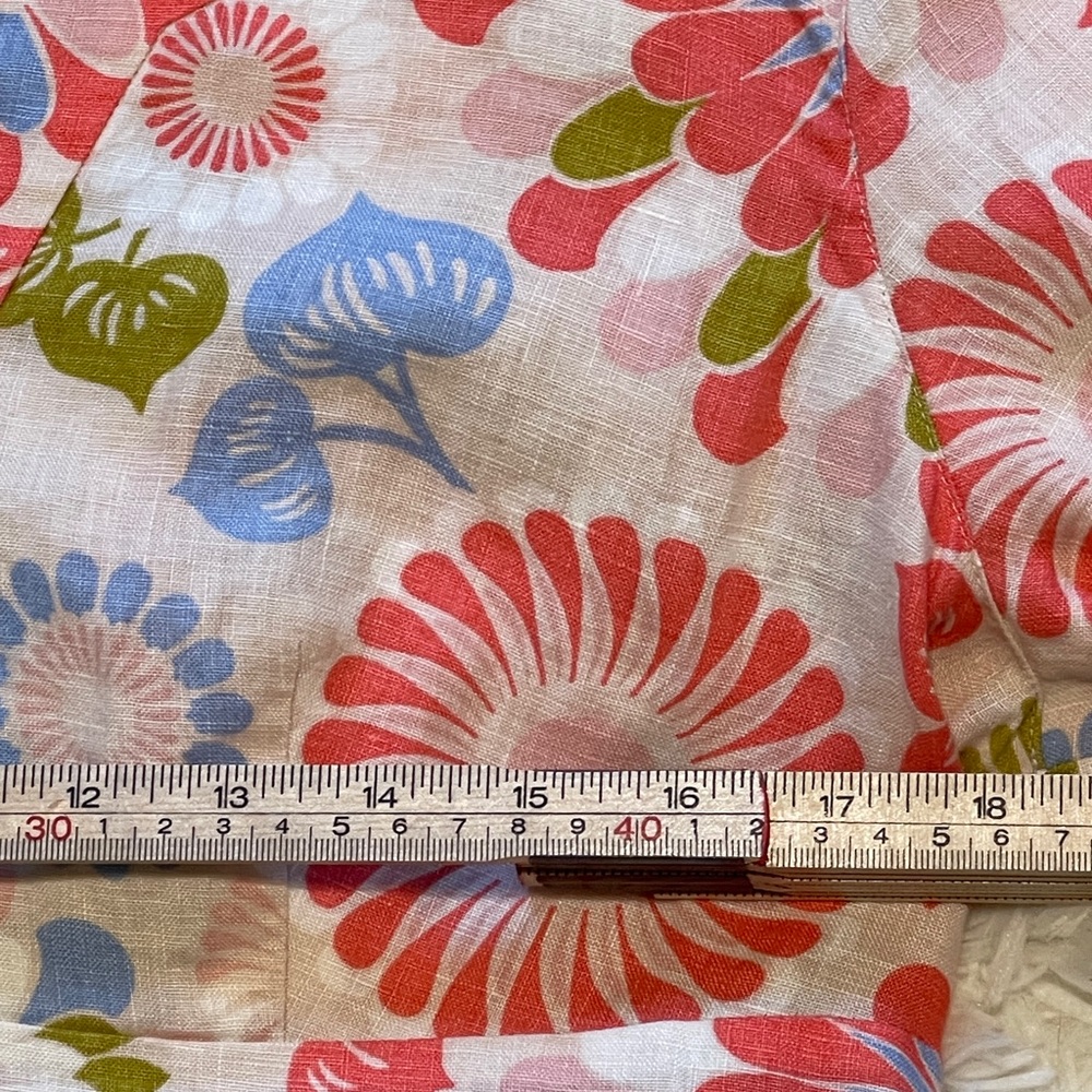 Boden Floral Cotton Linen Blend Midi Dress Kaftan Boho Summer Casual Size 10P - Picture 6 of 9